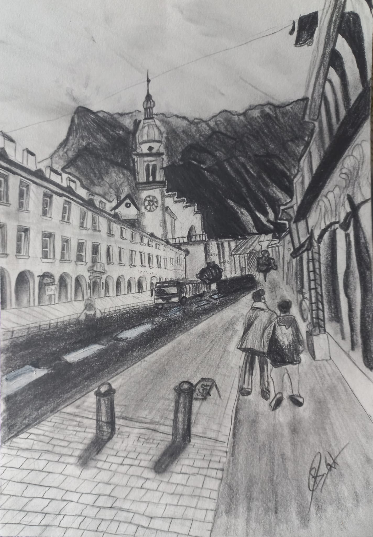 Walk in Austria - Pencil Sketch 2